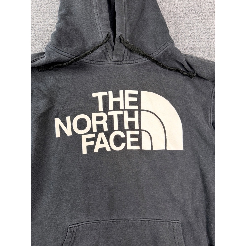 The North Face Mens Hoodie Large Black Pullover‎ Big Logo Fleece Sweatshirt L - Picture 2 of 7